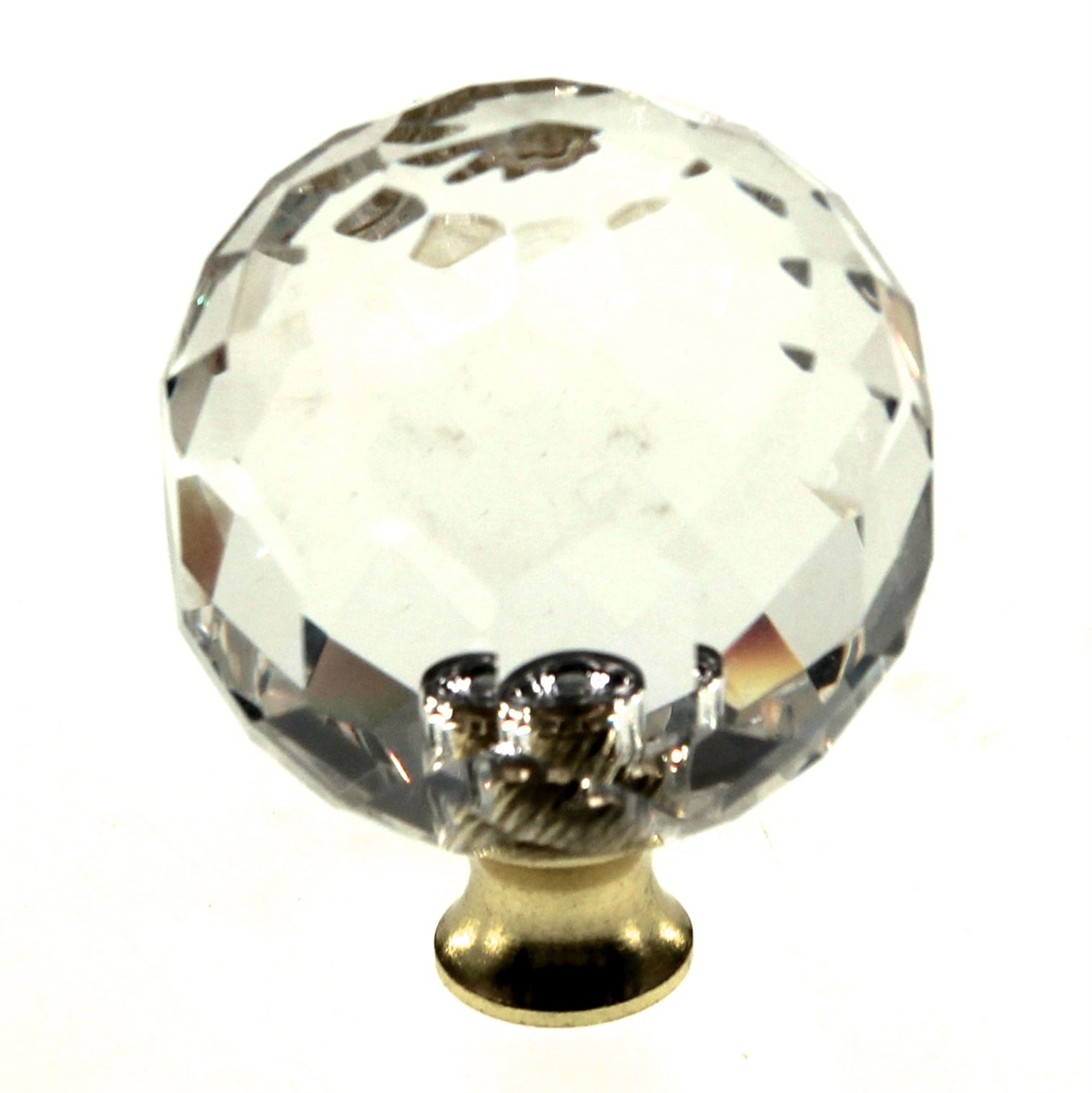 Belwith Crystal Palace Crysacrylic Polished Brass 1 3/8″ Cabinet Knob P35-CA3